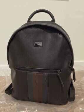 SET Ted Baker Dark Brown Leather Duffle Bag, Backpack, & Sundie Mini Flight Bag